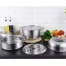 11.8 Inches (30cm) Heavy-Duty Stainless-Steel Steamer Pot, 3 Tier Food Stacked Stream Set